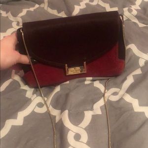Kate Spade calf fur  and suede crossbody